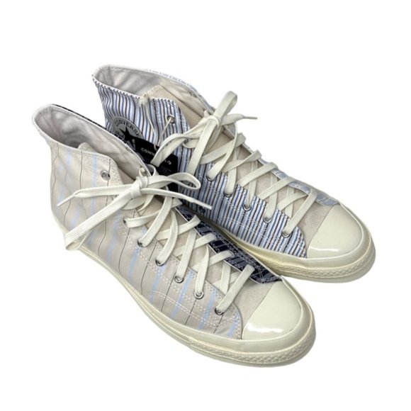 Converse Chuck 70 Retro Shoes For Men Skate High Stripes Canvas A00457C-WWSBBBBW - Picture 4 of 10